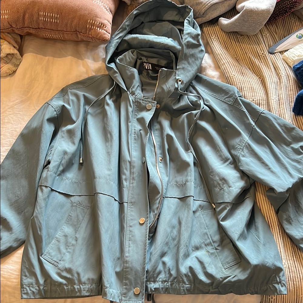 Zara Blue Hooded Jacket